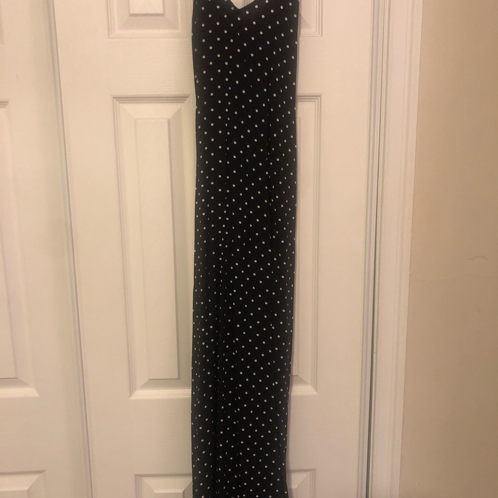 Black and white polka dot dress. Has a crossed back. Old navy